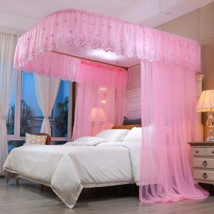 91家纺网 家纺一手货源 找家纺 梦尔佳 2021新款导轨款蚊帐830 粉色