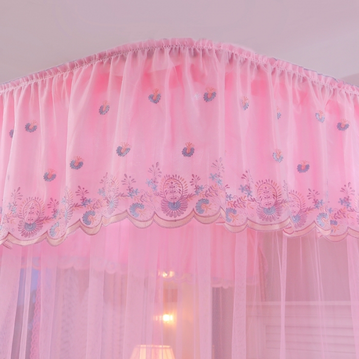 91家纺网 家纺一手货源 找家纺 梦尔佳 2021新款导轨款蚊帐830 粉色