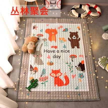 91家纺网 家纺一手货源 找家纺 BOSS 2021新款小尺寸爬爬垫 丛林聚会