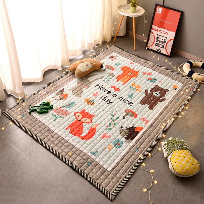 91家纺网 家纺一手货源 找家纺 BOSS 2021新款小尺寸爬爬垫 丛林聚会