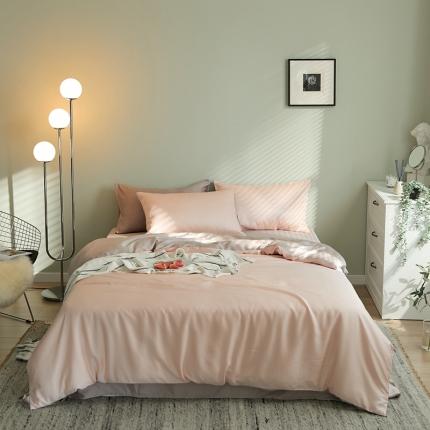 91家纺网 家纺一手货源 找家纺 （总）新款天丝双拼色四件套