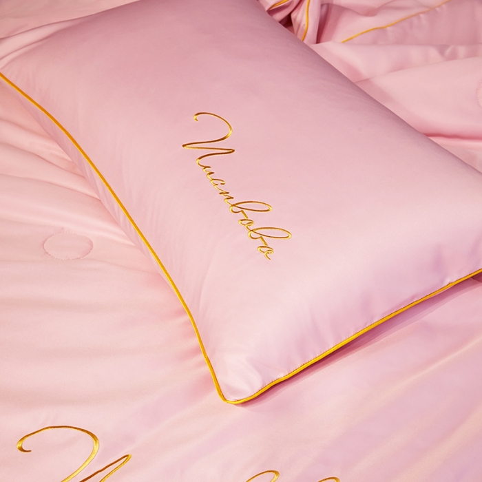 91家纺网 家纺一手货源 找家纺 啊雅 2025新款水洗冰丝夏被四件套 公主粉