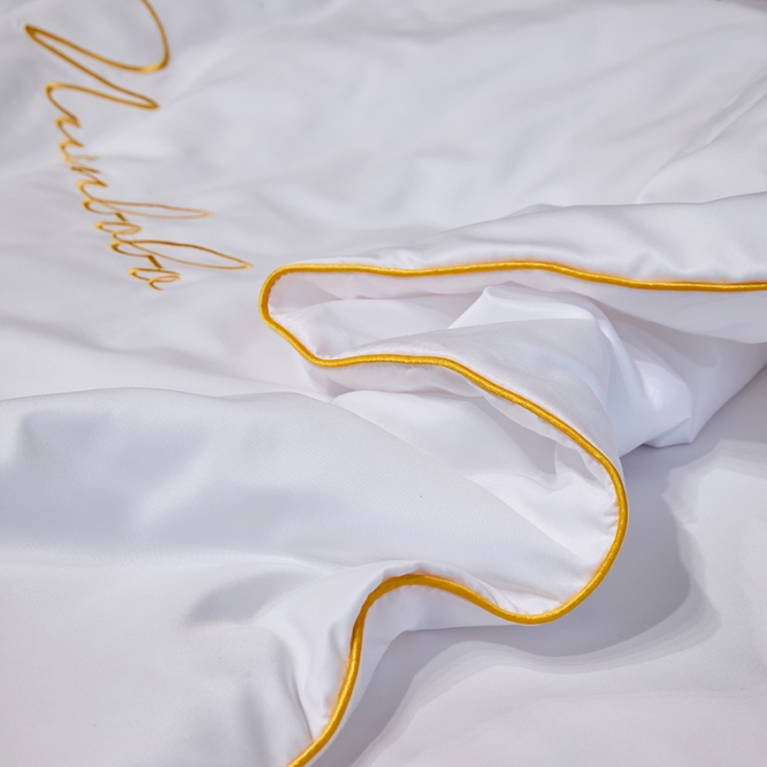 91家纺网 家纺一手货源 找家纺 啊雅 2025新款水洗冰丝夏被四件套 洁白色