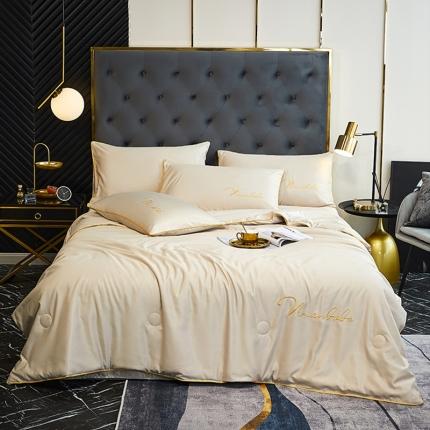 啊雅 2025新款水洗冰丝夏被四件套 卡其色