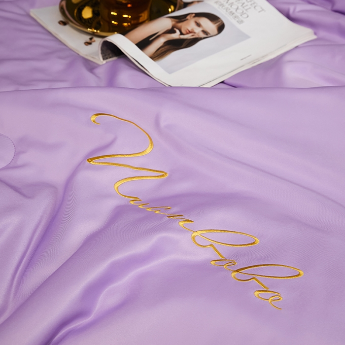 91家纺网 家纺一手货源 找家纺 啊雅 2025新款水洗冰丝夏被四件套 水晶紫