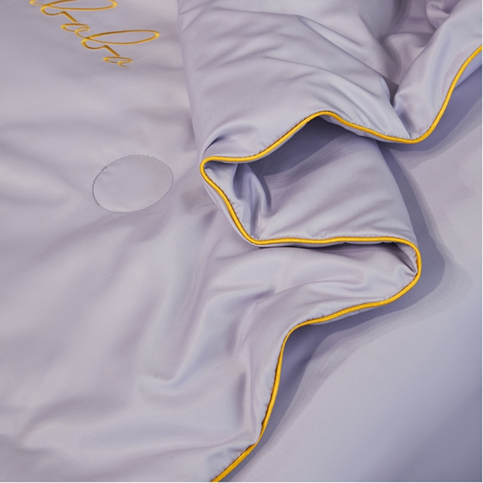 91家纺网 家纺一手货源 找家纺 啊雅 2025新款水洗冰丝夏被四件套 银灰色