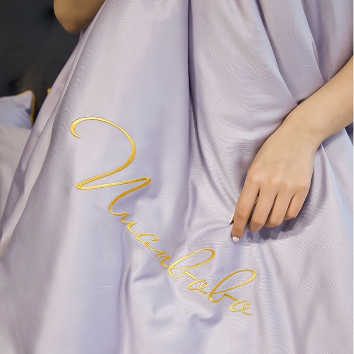 91家纺网 家纺一手货源 找家纺 啊雅 2025新款水洗冰丝夏被四件套 银灰色