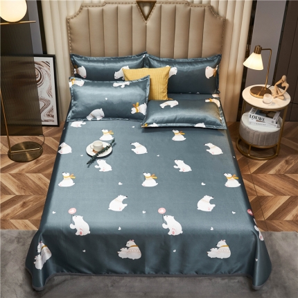 91家纺网 家纺一手货源 找家纺 2025新款水洗凉感冰丝席凉席三件套