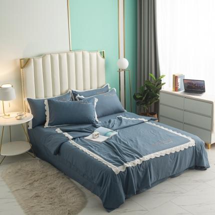 91家纺网 家纺一手货源 找家纺 （总）安妮家居  2021新款法式仙女风水洗刺绣夏被四件套