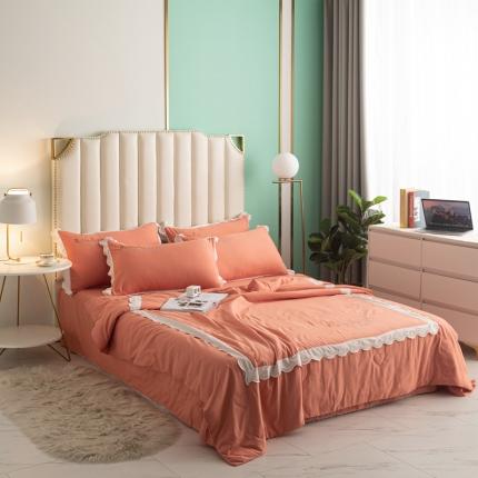 91家纺网 家纺一手货源 找家纺 （总）安妮家居  2021新款法式仙女风水洗刺绣夏被四件套