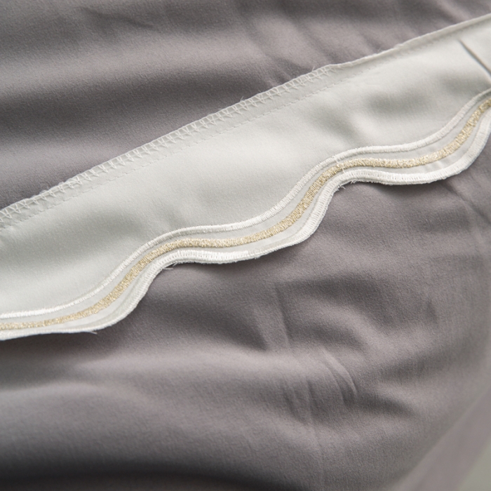 91家纺网 家纺一手货源 找家纺 安妮家居  2021新款法式仙女风水洗刺绣夏被四件套 爵士灰