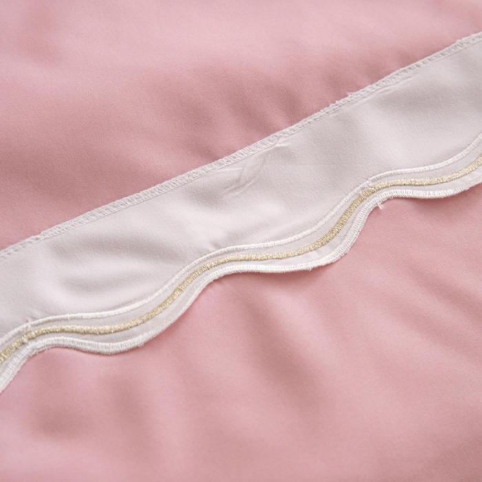 91家纺网 家纺一手货源 找家纺 安妮家居  2021新款法式仙女风水洗刺绣夏被四件套 少女粉