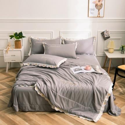 91家纺网 家纺一手货源 找家纺 （总）安妮家居 2021新款泫雅风水洗刺绣夏被四件套