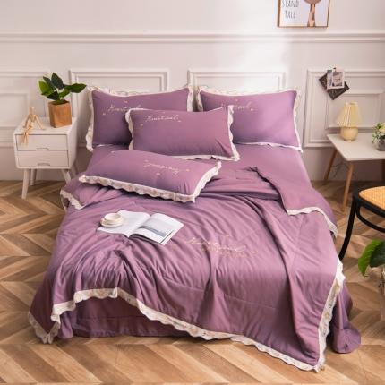 91家纺网 家纺一手货源 找家纺 （总）安妮家居 2021新款泫雅风水洗刺绣夏被四件套