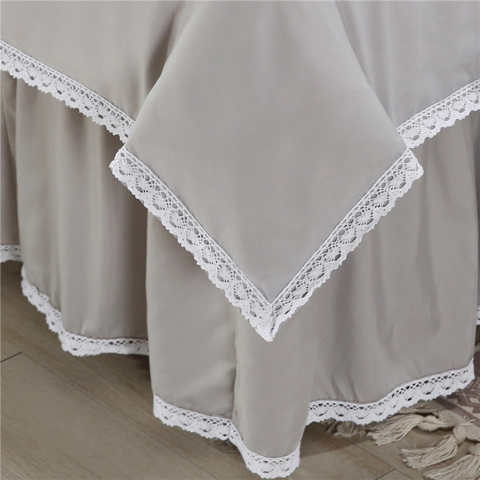 91家纺网 家纺一手货源 找家纺 乐逸 2023新款奥汀系列美容床罩套件 奥汀-灰色