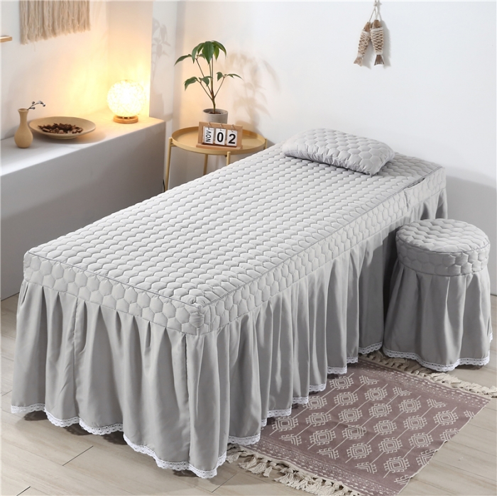 91家纺网 家纺一手货源 找家纺 乐逸 2023新款奥汀系列美容床罩套件 奥汀-灰色