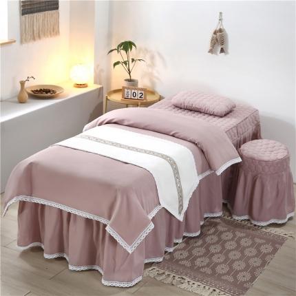 乐逸 2023新款奥汀系列美容床罩套件 奥汀-浅豆沙