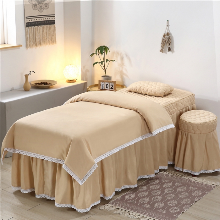 91家纺网 家纺一手货源 找家纺 乐逸 2023新款奥汀系列美容床罩套件 奥汀-驼色