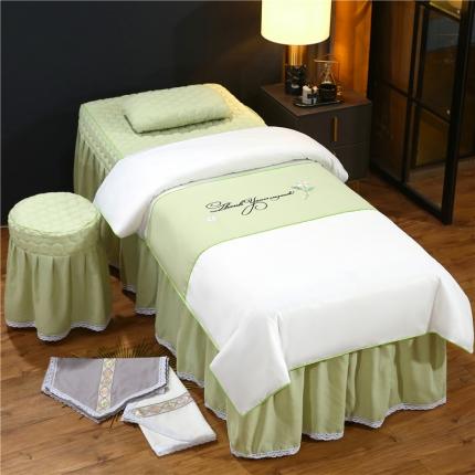 乐逸 2023新款钟爱一生系列美容床罩套件 浅豆绿