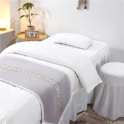 91家纺网 家纺一手货源 找家纺 乐逸 2023新款奥汀系列美容床罩套件 奥汀-白色
