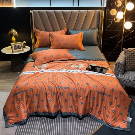 91家纺网 家纺一手货源 找家纺 2021新品水洗天丝夏被四件套三件套空调被水洗真丝冰丝夏凉被