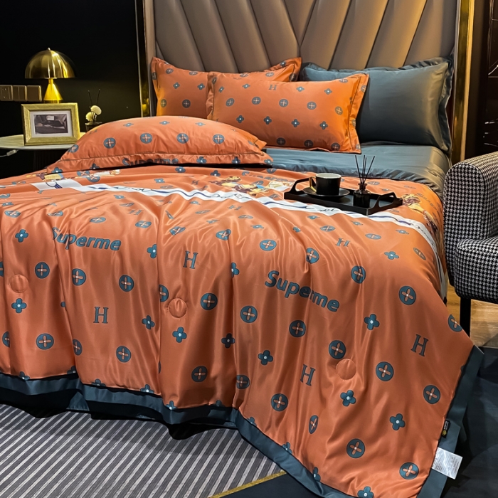 91家纺网 家纺一手货源 找家纺 2021新品水洗天丝夏被四件套三件套空调被水洗真丝冰丝夏凉被