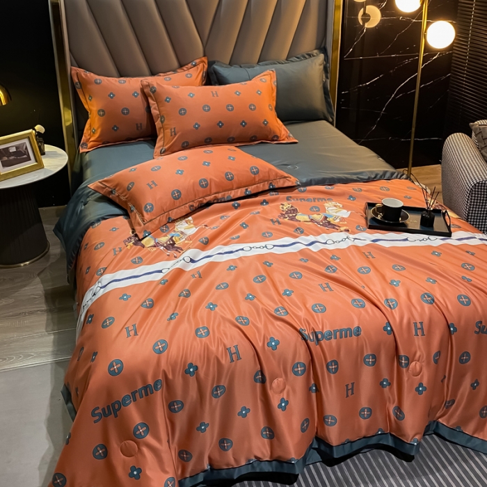 91家纺网 家纺一手货源 找家纺 2021新品水洗天丝夏被四件套三件套空调被水洗真丝冰丝夏凉被