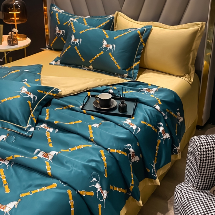 91家纺网 家纺一手货源 找家纺 2021新品水洗天丝夏被四件套三件套空调被水洗真丝冰丝夏凉被