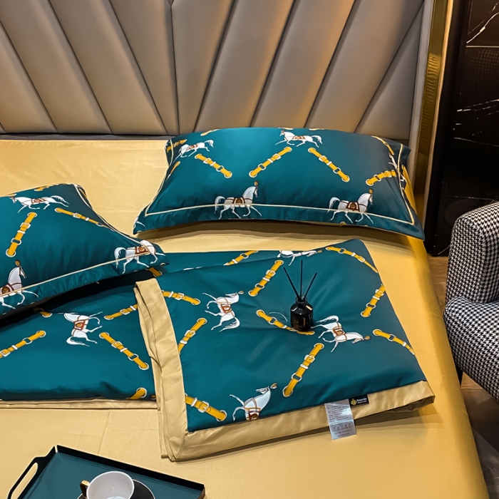 91家纺网 家纺一手货源 找家纺 2021新品水洗天丝夏被四件套三件套空调被水洗真丝冰丝夏凉被