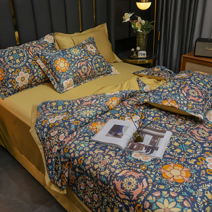 91家纺网 家纺一手货源 找家纺 2021新品水洗天丝夏被四件套三件套空调被水洗真丝冰丝夏凉被