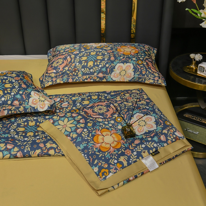 91家纺网 家纺一手货源 找家纺 2021新品水洗天丝夏被四件套三件套空调被水洗真丝冰丝夏凉被