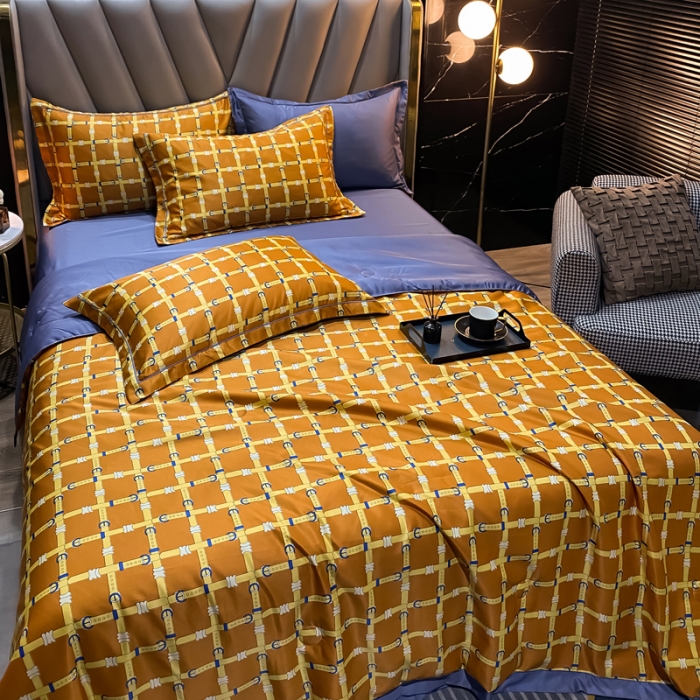 91家纺网 家纺一手货源 找家纺 2021新品水洗天丝夏被四件套三件套空调被水洗真丝冰丝夏凉被