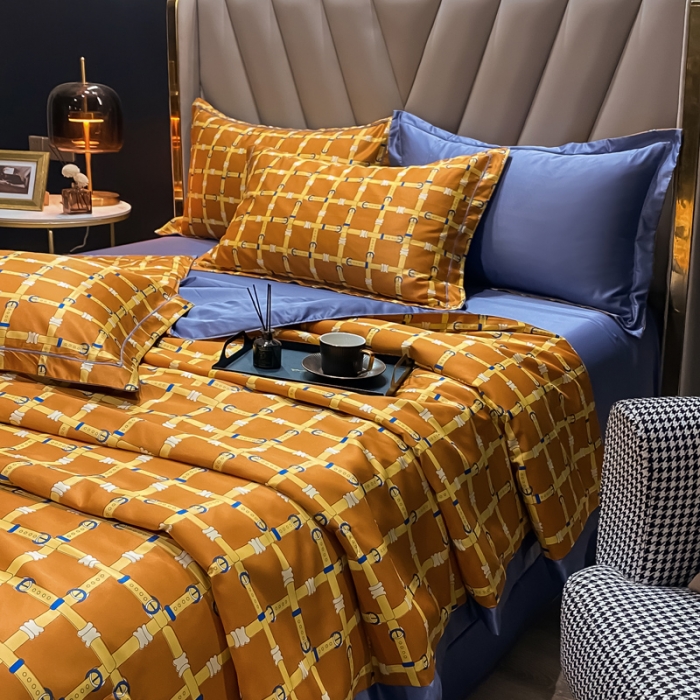 91家纺网 家纺一手货源 找家纺 2021新品水洗天丝夏被四件套三件套空调被水洗真丝冰丝夏凉被