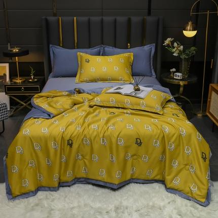 2021新品水洗天丝夏被四件套三件套空调被水洗真丝冰丝夏凉被