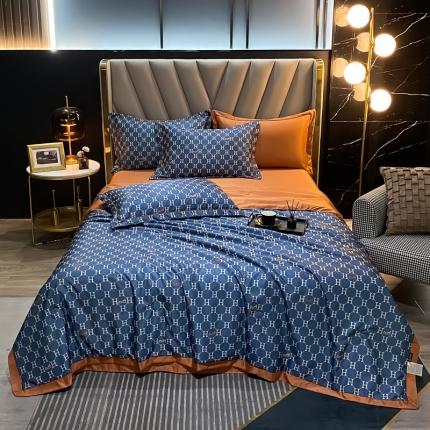 2021新品水洗天丝夏被四件套三件套空调被水洗真丝冰丝夏凉被