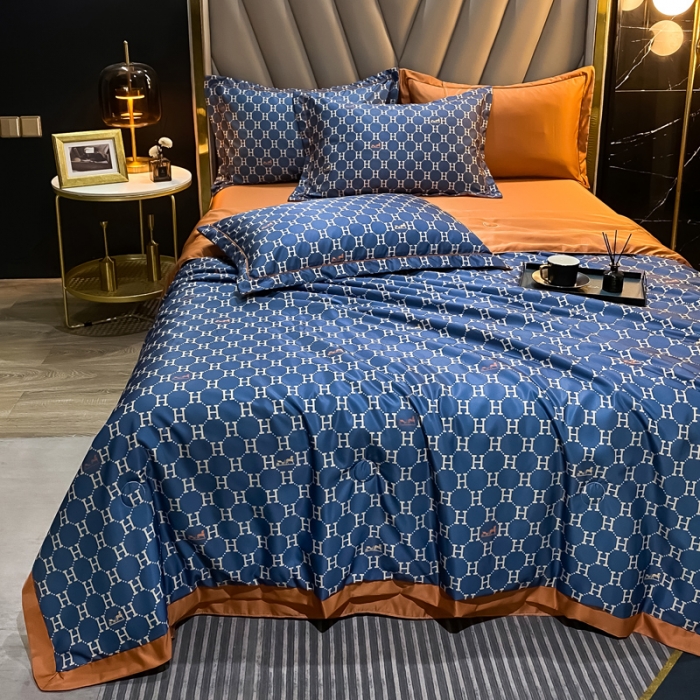 91家纺网 家纺一手货源 找家纺 2021新品水洗天丝夏被四件套三件套空调被水洗真丝冰丝夏凉被