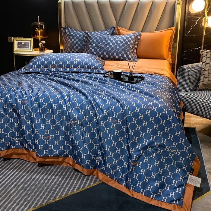 91家纺网 家纺一手货源 找家纺 2021新品水洗天丝夏被四件套三件套空调被水洗真丝冰丝夏凉被