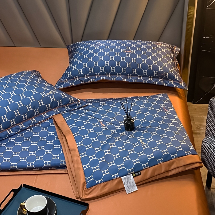 91家纺网 家纺一手货源 找家纺 2021新品水洗天丝夏被四件套三件套空调被水洗真丝冰丝夏凉被