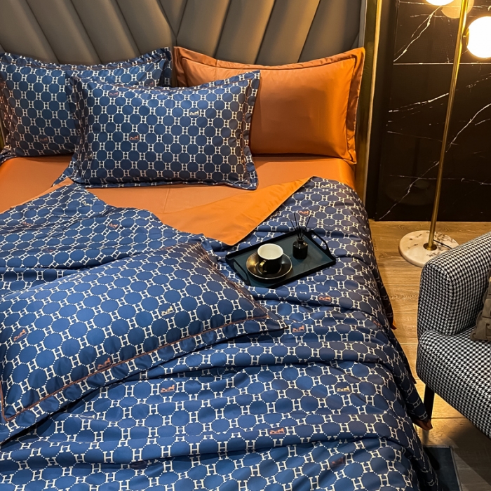 91家纺网 家纺一手货源 找家纺 2021新品水洗天丝夏被四件套三件套空调被水洗真丝冰丝夏凉被