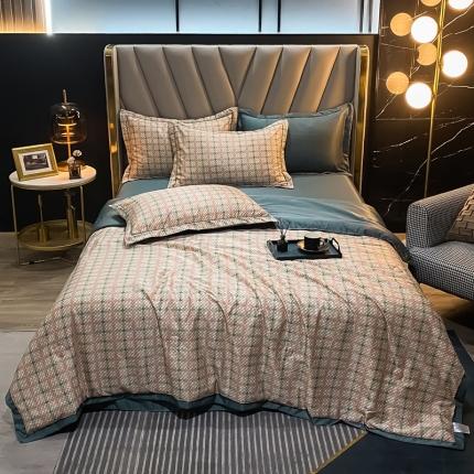 2021新品水洗天丝夏被四件套三件套空调被水洗真丝冰丝夏凉被