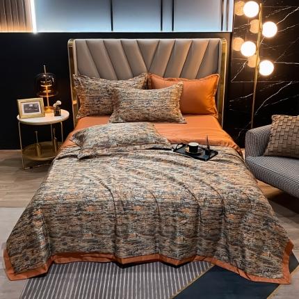 2021新品水洗天丝夏被四件套三件套空调被水洗真丝冰丝夏凉被