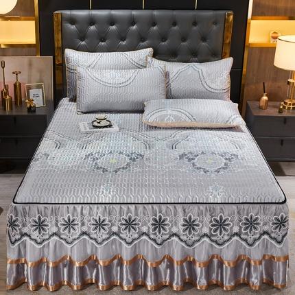 91家纺网 家纺一手货源 找家纺 （总）情恒 2025新款可脱卸印花夹棉冰丝凉席三件套