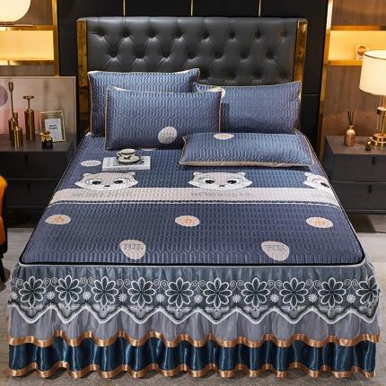 91家纺网 家纺一手货源 找家纺 （总）情恒 2025新款可脱卸印花夹棉冰丝凉席三件套