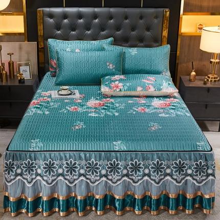 91家纺网 家纺一手货源 找家纺 （总）情恒 2025新款可脱卸印花夹棉冰丝凉席三件套