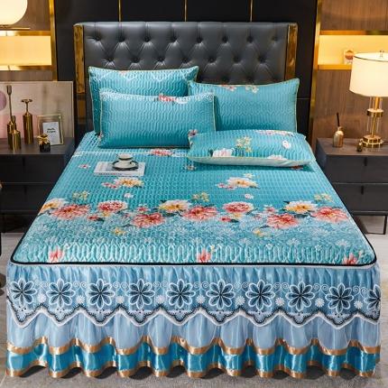 91家纺网 家纺一手货源 找家纺 （总）情恒 2025新款可脱卸印花夹棉冰丝凉席三件套