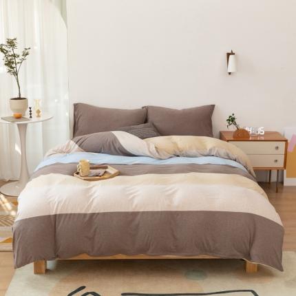 91家纺网 家纺一手货源 找家纺 简煦 2025新款升级款渐变大循环长绒棉全棉四件套针织棉四件套 二次元素