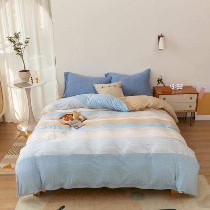 91家纺网 家纺一手货源 找家纺 简煦 2025新款升级款渐变大循环长绒棉全棉四件套针织棉四件套 空间