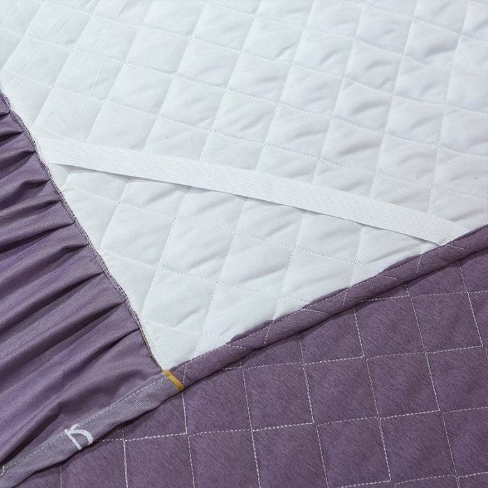 91家纺网 家纺一手货源 找家纺 网红馆 2025新款芭莎风情床裙三件套 浪漫紫