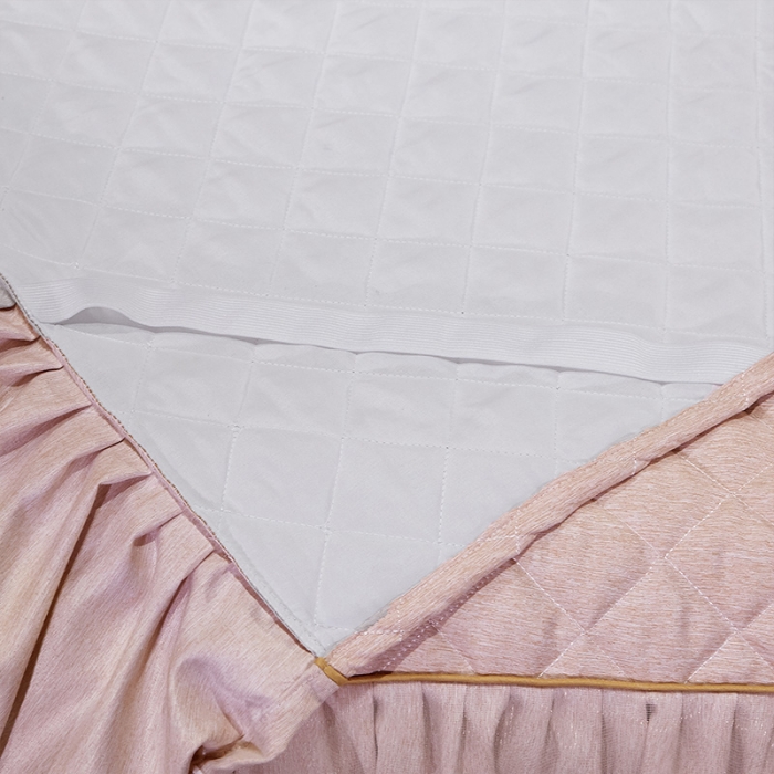 91家纺网 家纺一手货源 找家纺 网红馆 2025新款芭莎风情床裙三件套 奶茶色