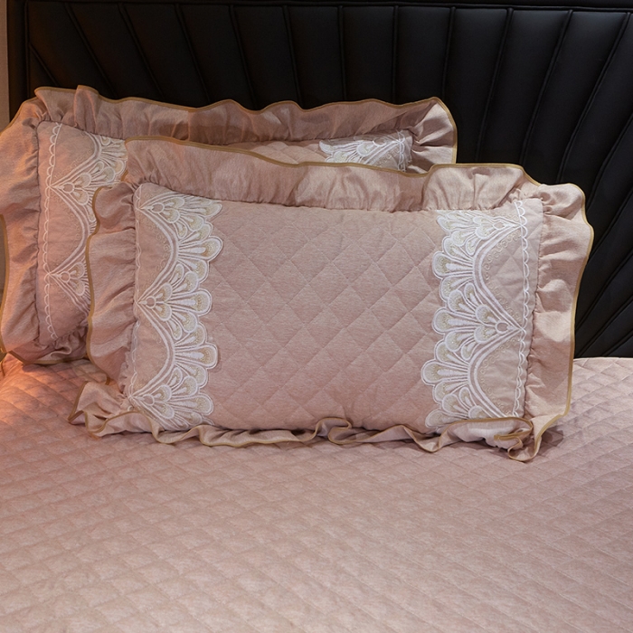 91家纺网 家纺一手货源 找家纺 网红馆 2025新款芭莎风情床裙三件套 奶茶色